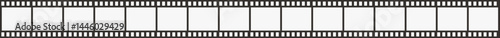 A straight line path with negative film squares, resembling a classic film strip.