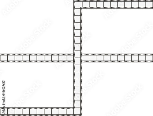 Film strips with one straight line and one with right angles.
