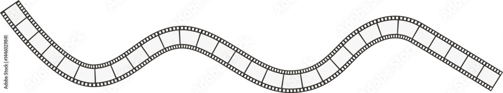 Fototapeta premium Wavy film strip with film perforations.