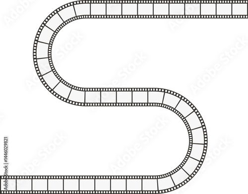 S-shaped film strip with film perforations.
