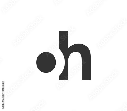 OH creative geometric initial based modern and minimal logo. Letter o h trendy fonts.