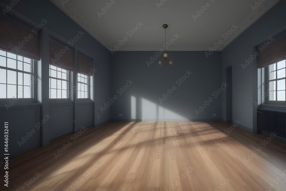 Fototapeta premium empty room with wooden floor