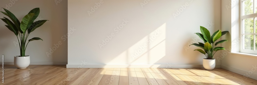 Contemporary blank space with wooden flooring, architecture, white wall, empty room Contemporary blank space with wooden flooring, architecture, white wall, empty room
