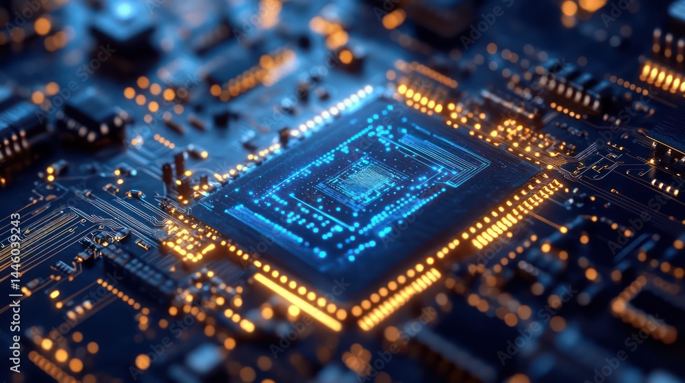 Computer processor digital technology close up Computer processor digital technology close up