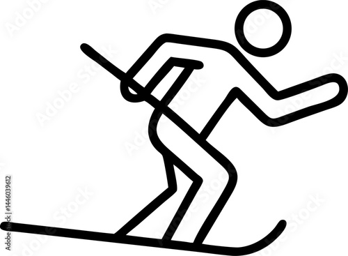 Skiing  on a white background