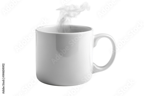 Warm steaming mug perfect morning beverage comforting hot drink simple white ceramic clean