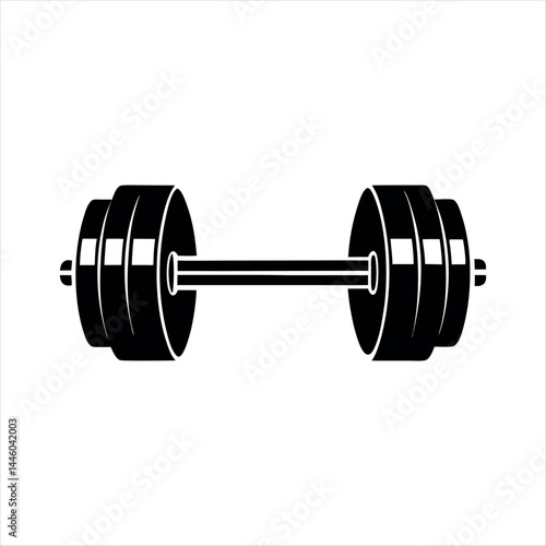 barbell icon sports elements silhouette design dumbbell isolated on white background