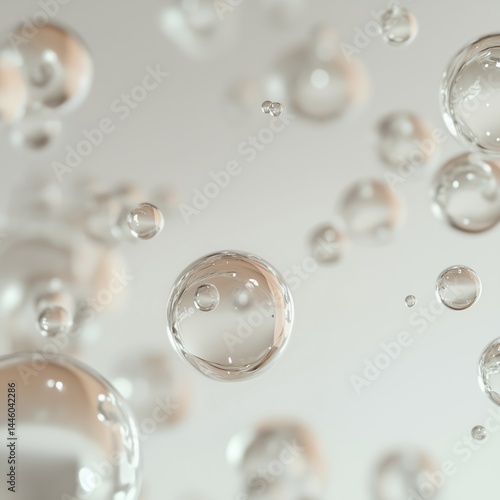 Wallpaper Mural Close-up shot of floating water bubbles with transparency effect Torontodigital.ca