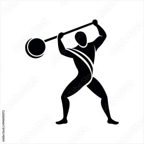  hammer throw icon sports elements silhouette