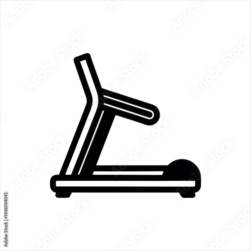 treadmill icon sports elements silhouette treadmill isolated on white background
