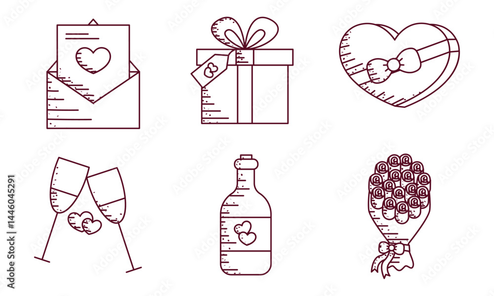 Valentine full icons set. Vector Valentine full icons set. Vector