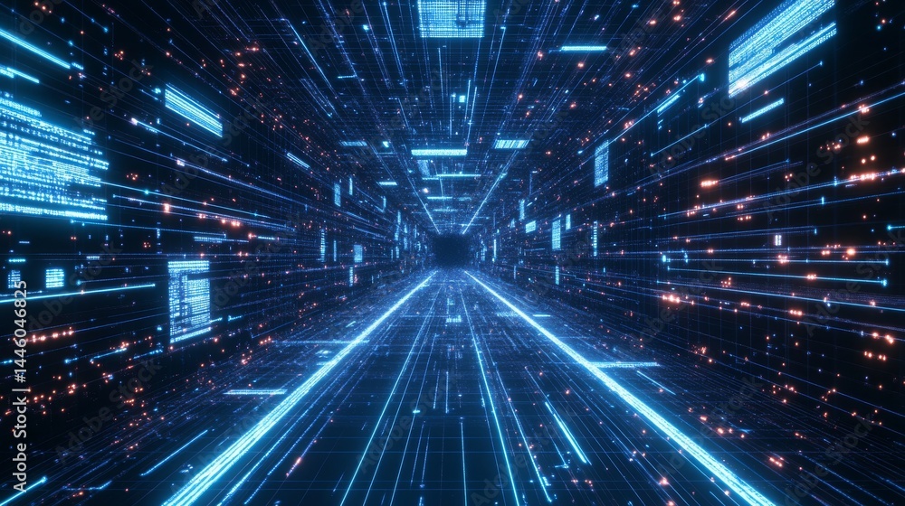 Cool blue lines move on a bright tech background. There's space to add your own text.
Cool blue lines move on a bright tech background. There's space to add your own text.