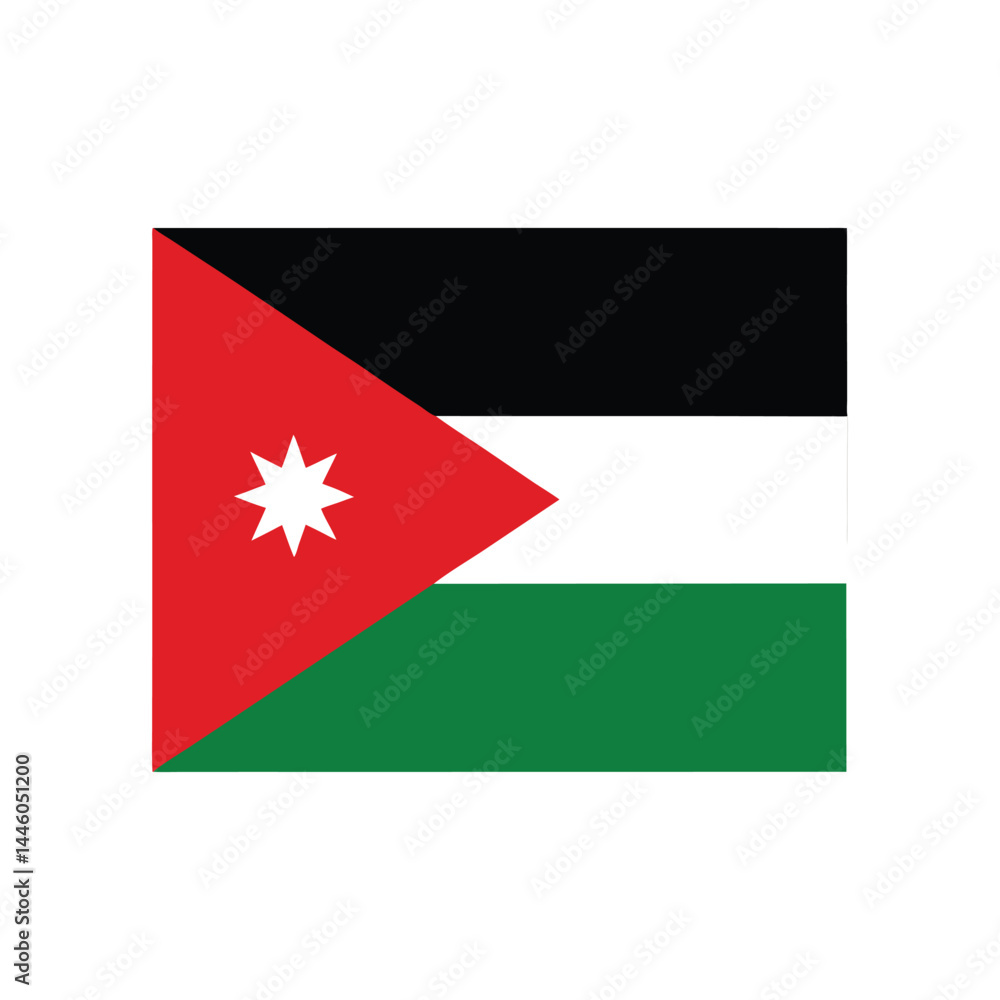 Flag of Jordan vector on white background Flag of Jordan vector on white background