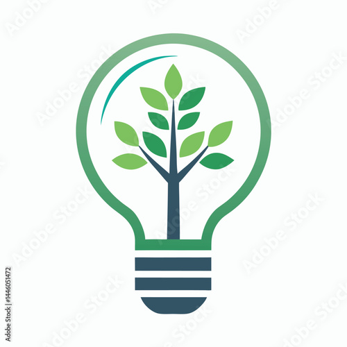 A minimalist vector logo featuring a tree 