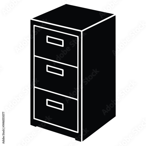 librarian element isolated vertical file cabinet on white background
