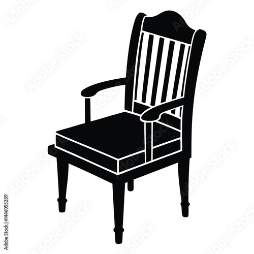 librarian element isolated wooden library chair on white background