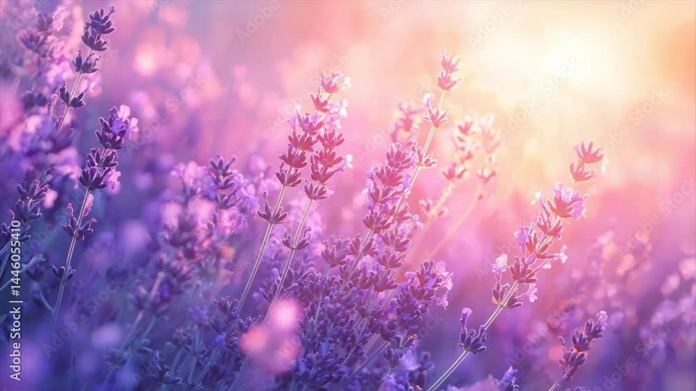 Lavender field bathed in warm sunlight Lavender field bathed in warm sunlight