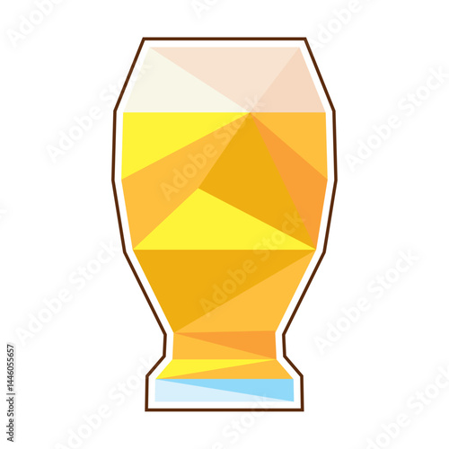 Polygonal pint glass. Vector