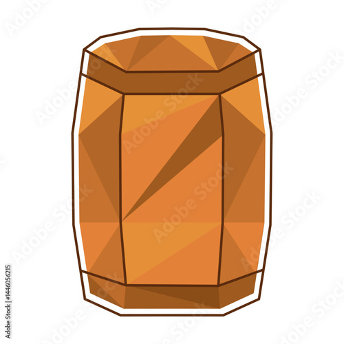 Polygonal beer barrel. Vector