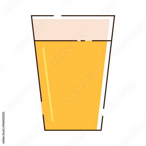 Flat classic beer pint. Vector