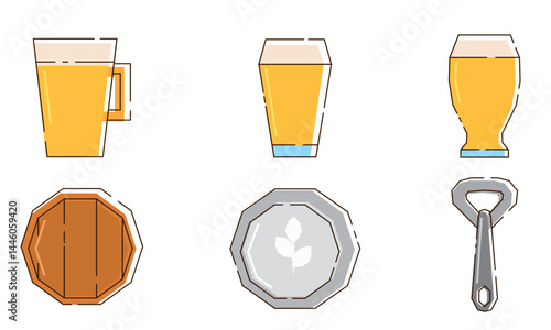 Beer icons collection set. Vector