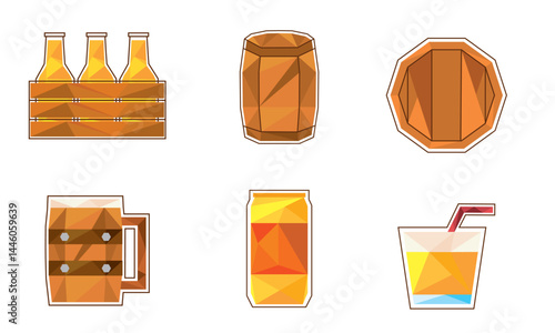 Beer icons collection set. Vector