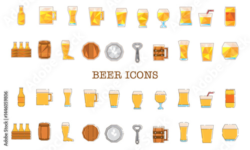 Beer icons collection set. Vector