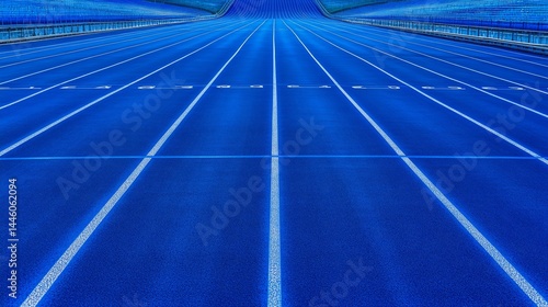 Obraz na płótnie Blue running track, perspective w salonie