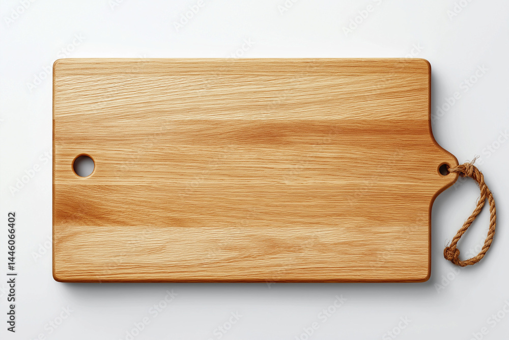 Fototapeta premium white rectangular cutting board isolated on a white background, top view, stock photo style