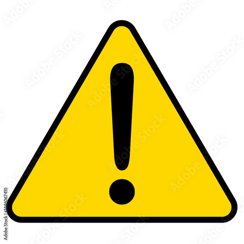 Triangular Warning Sign with Exclamation Mark. General Alert Symbol