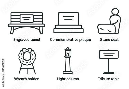 Memorial and tribute symbols for commemorative design projects