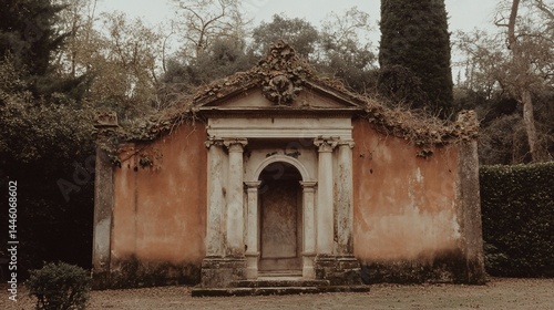 Obraz na płótnie Ancient Italian garden structure w salonie