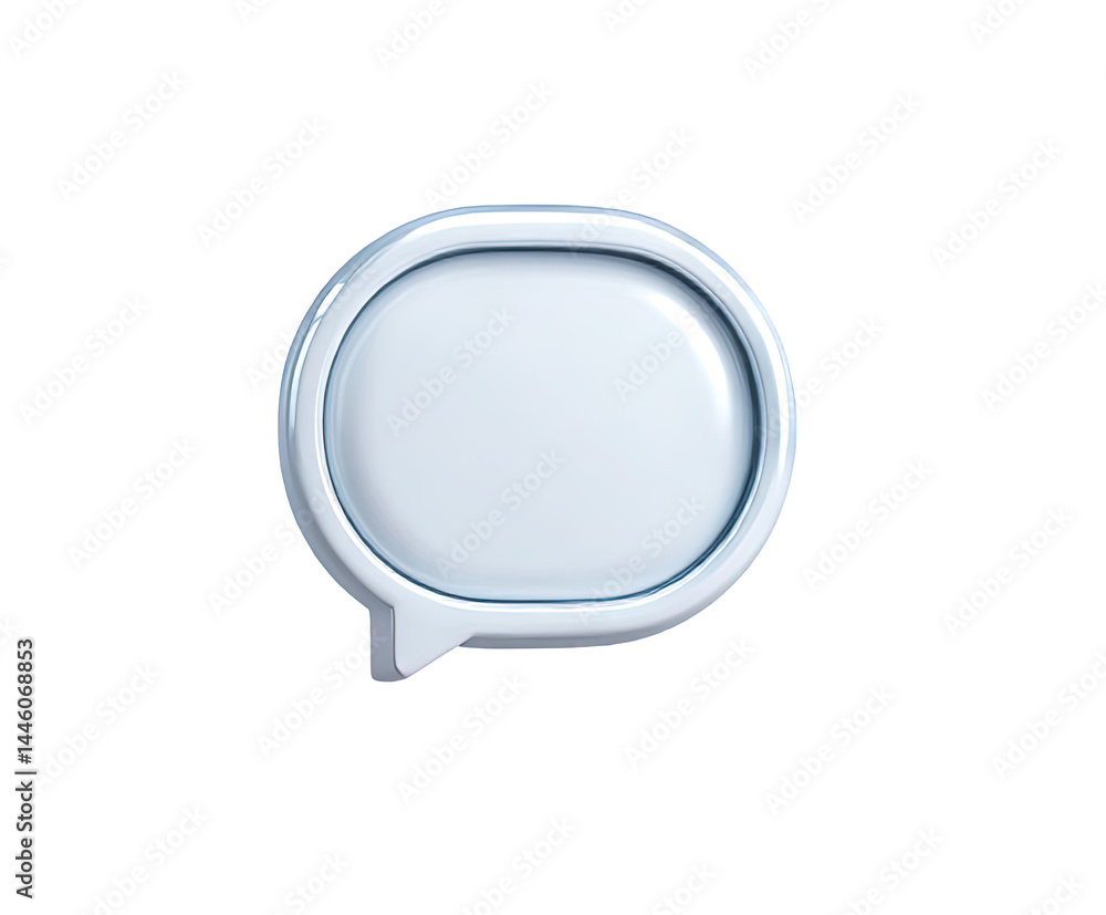 Modern glossy white speech bubble 3d render isolated on icon chat talk on transparent background Modern glossy white speech bubble 3d render isolated on icon chat talk on transparent background