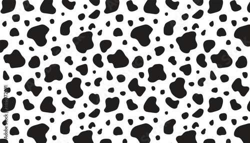 Seamless Cow Print Pattern – Black and White Animal Skin Texture

