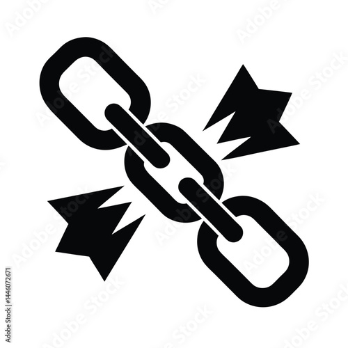 Vector Broken Chain Icon for Freedom