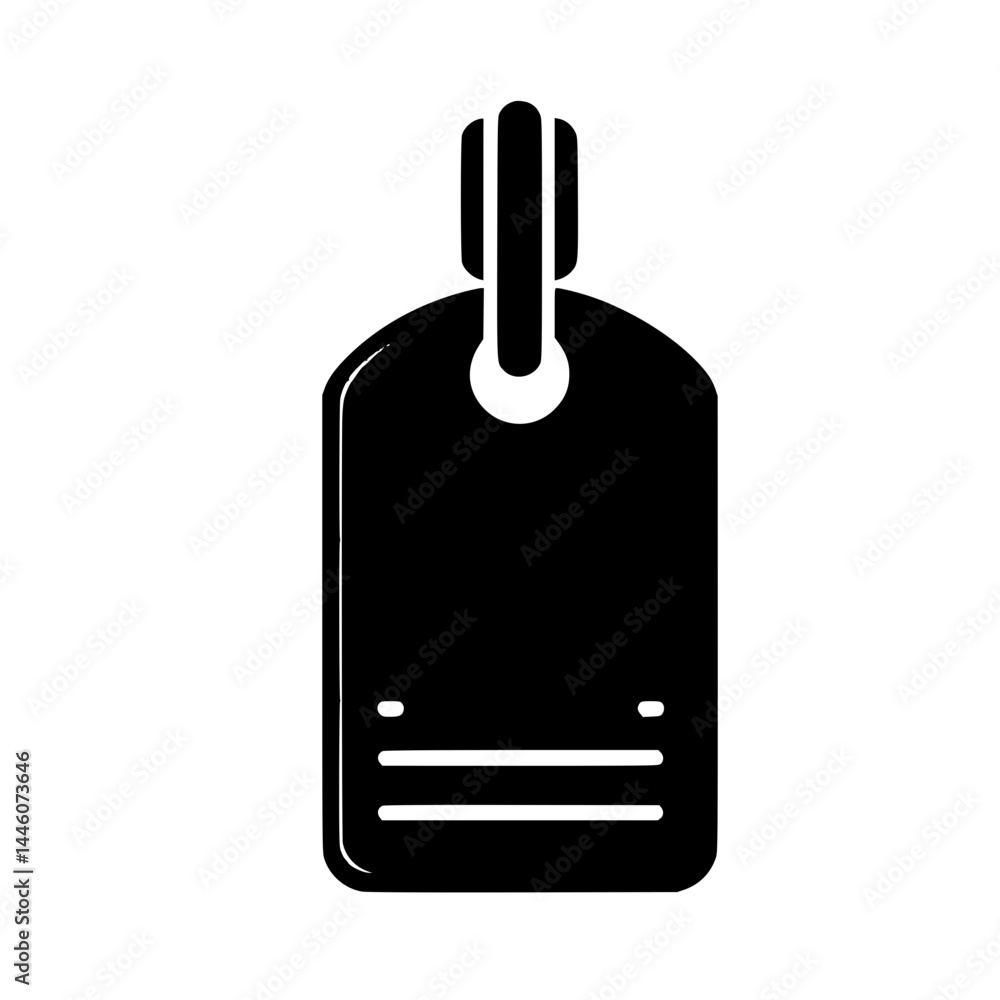 Obraz premium Black silhouette of a luggage tag on a transparent background 