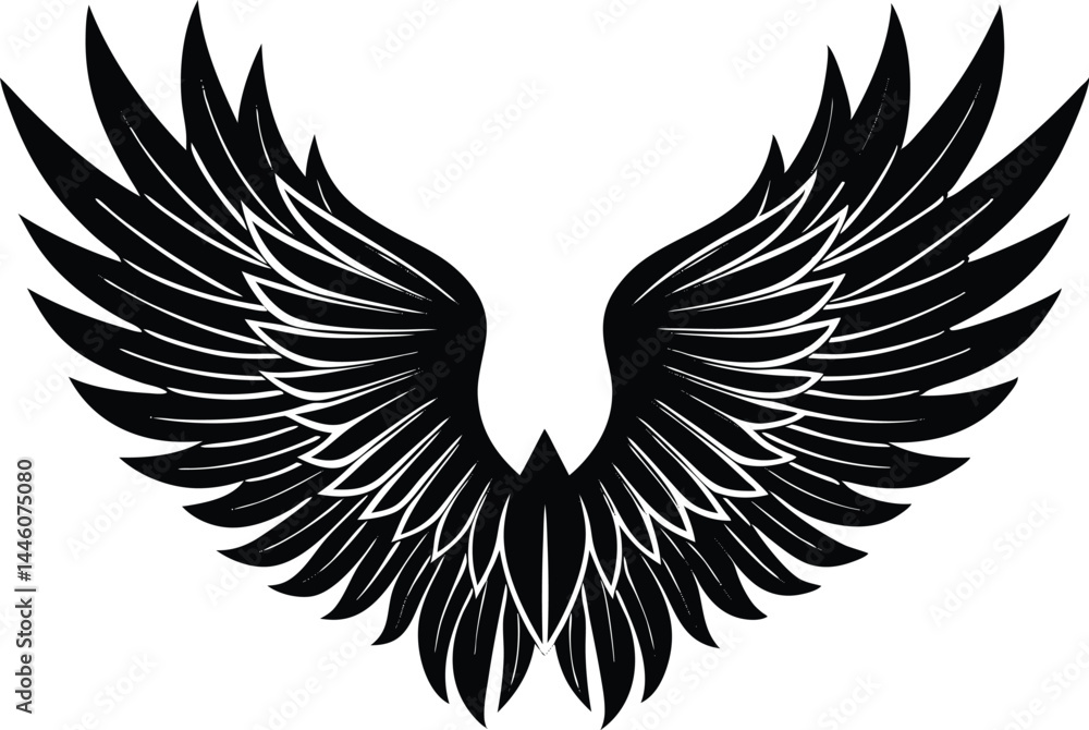 Obraz premium Abstract Bird Wings Silhouette