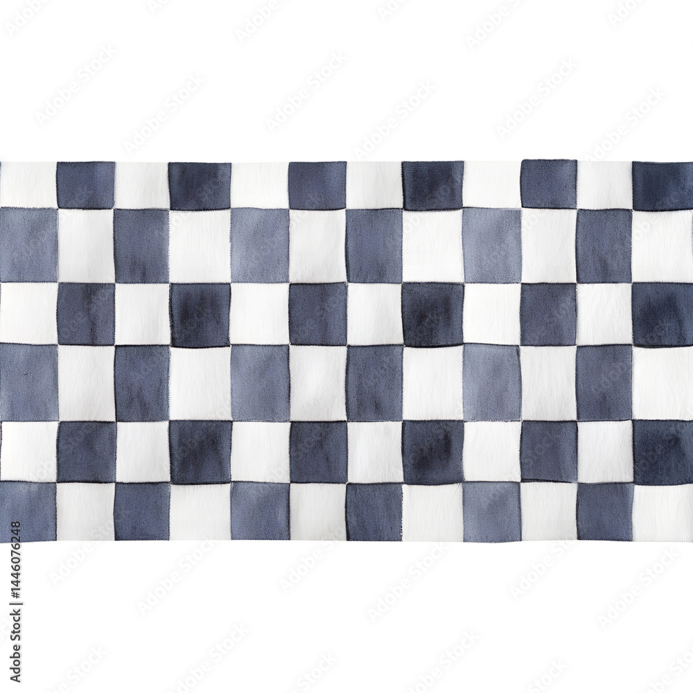 Obraz premium Watercolor checkered flag background on transparent background.