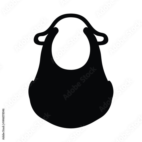 A black silhouette of a hobo bag or shoulder bag design