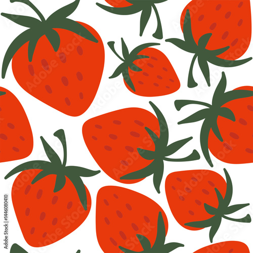 seamless vector pattern with strawberries
