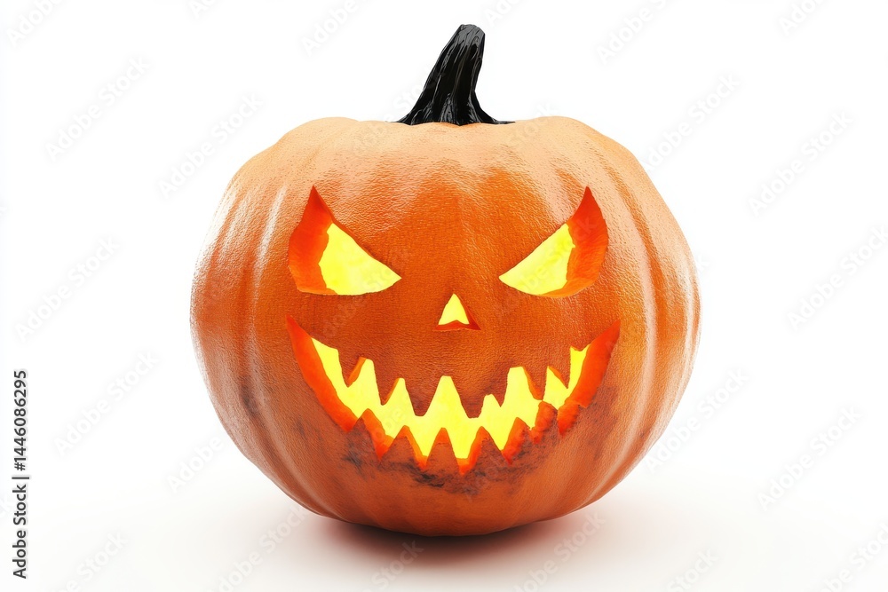 Illuminated Jack-o'-Lantern with a Scary Face Illuminated Jack-o'-Lantern with a Scary Face