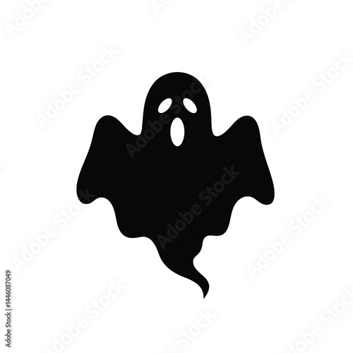 Spooky halloween ghost silhouette creepy specter spirit figure for holiday design projects