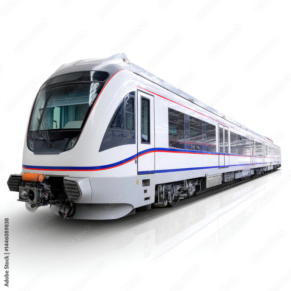Naklejka premium Modern light gray train transportation image