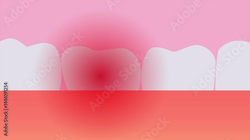 Acute dental pain. Minimal modern seamless motion design. Animation 2D