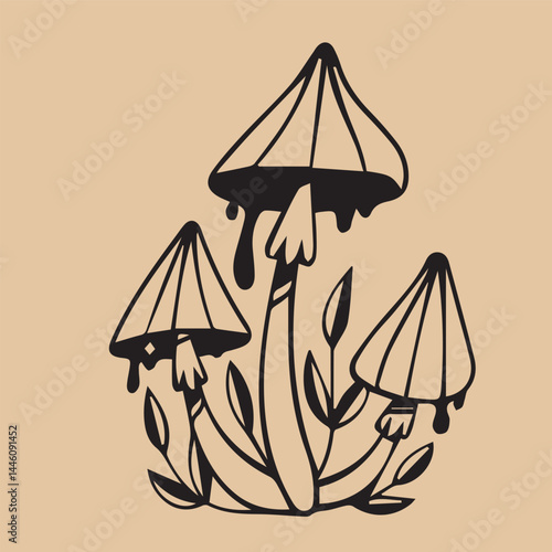 Hand-drawn vintage mystical and magic symbols illustration