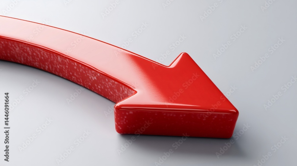 Red arrow pointing down representing decreasing business performance