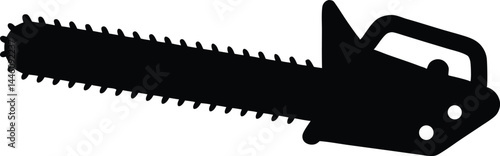 Chainsaw silhouette vector, Chain saw machine black silhouette 