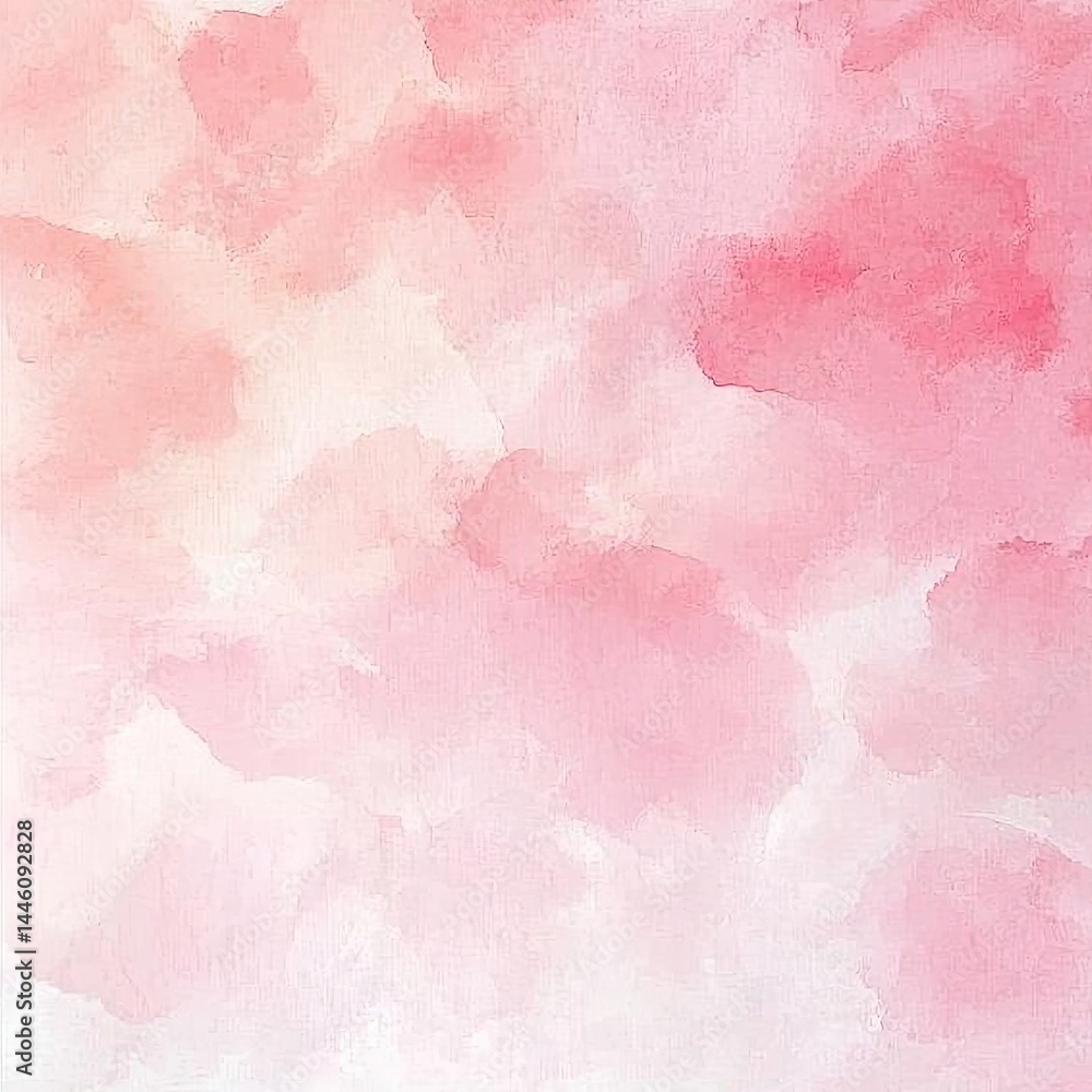 Fototapeta premium Pink Watercolor Texture Painting with Abstract Smudges and Paper Background