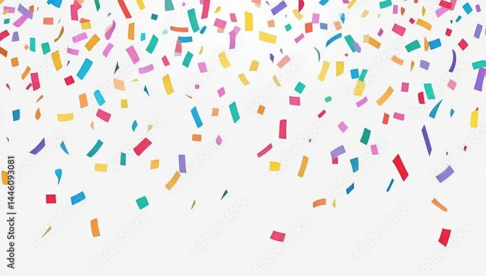 Colorful confetti falling on white background (1) Colorful confetti falling on white background (1)