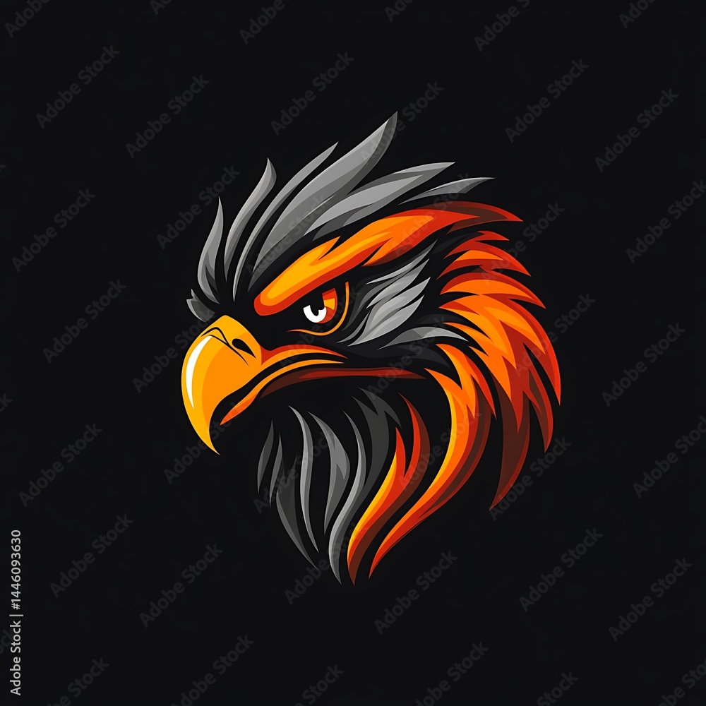Obraz premium Dynamic and bald eagle head mascot logo with sharp features